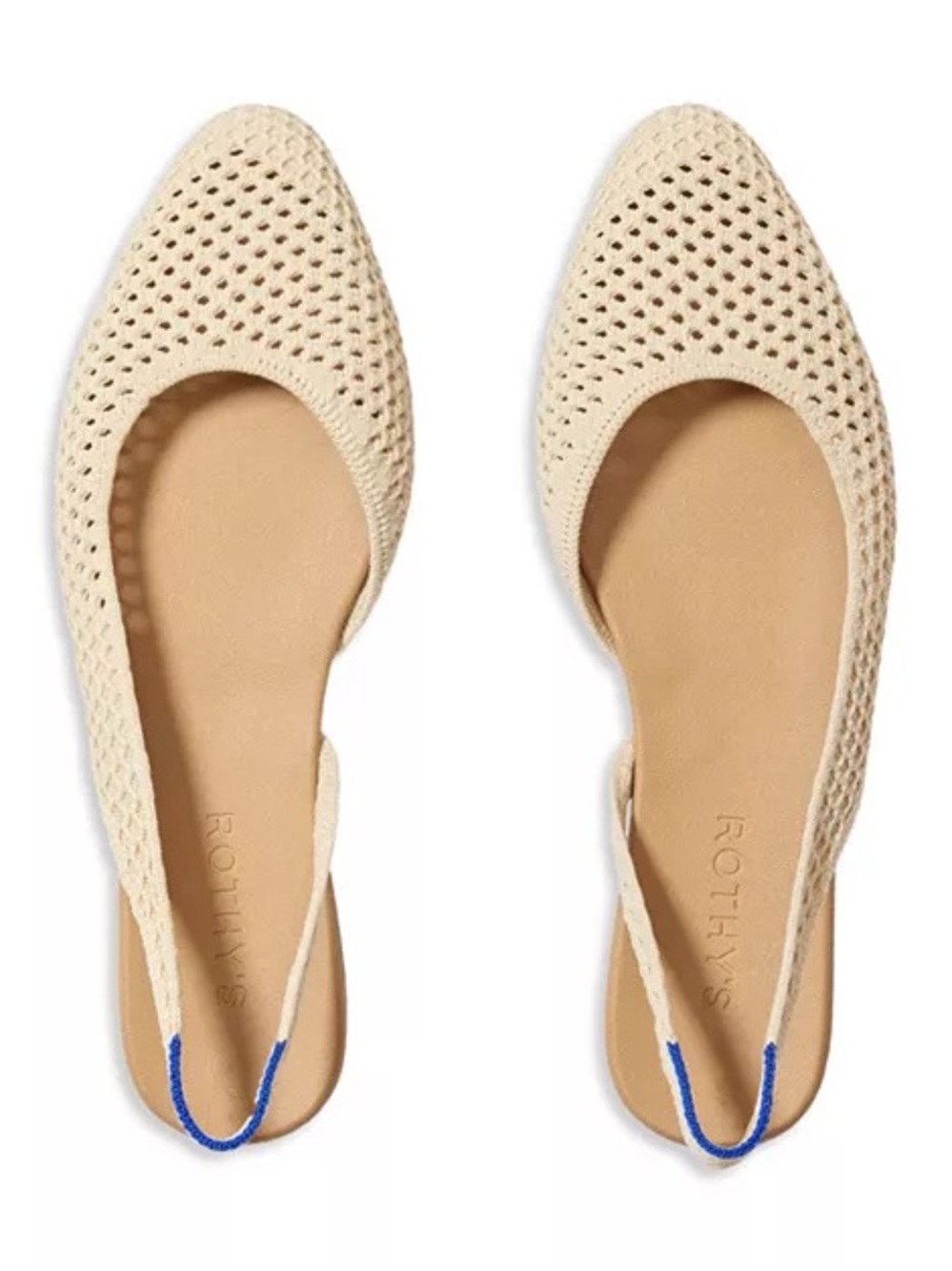 Rothy’s Off White Mesh Slingback Flats